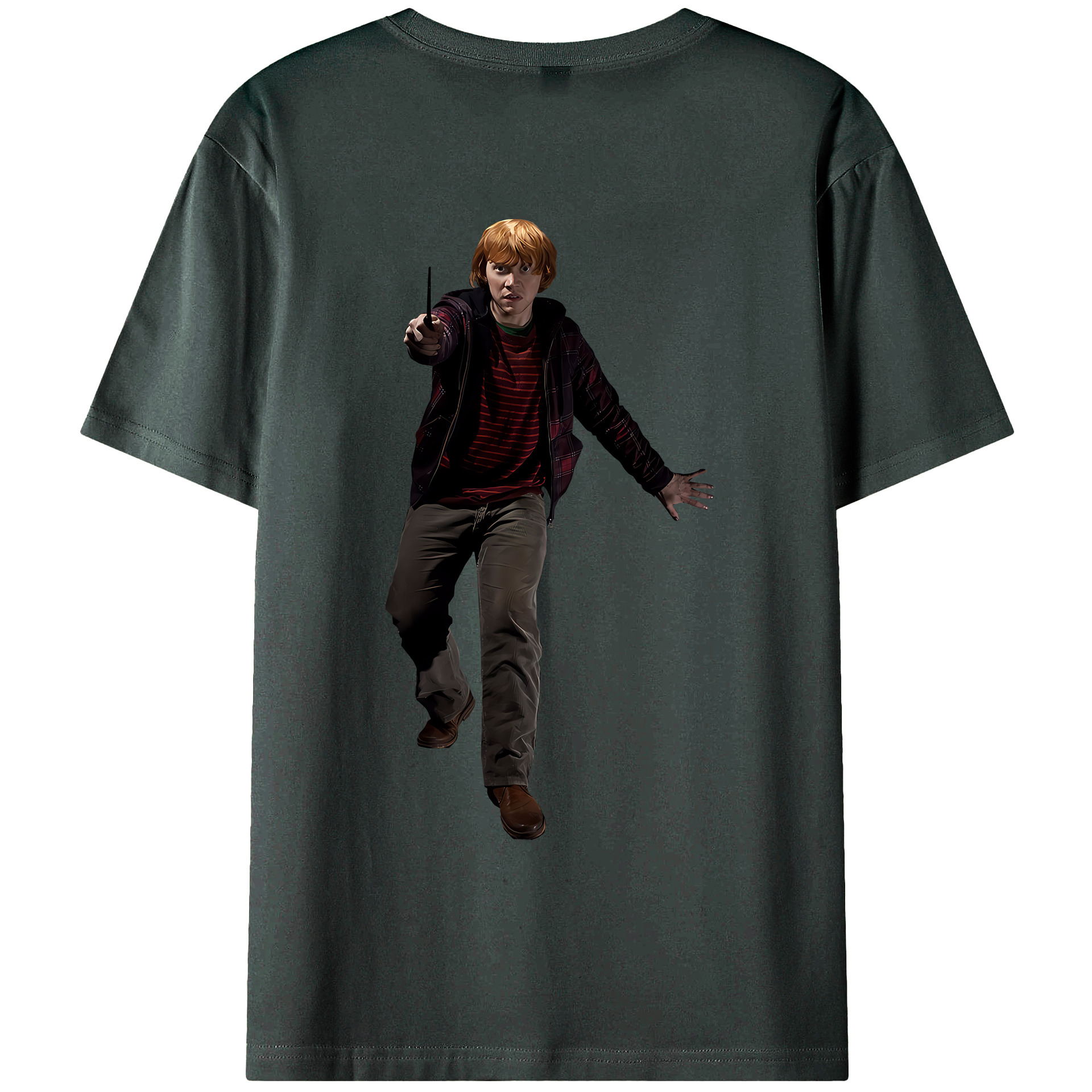 （画像用） Harry Potter ハリー・ポッターシリーズ 綿100％ メンズ半袖Tシャツ（バックプリント） 通気性
